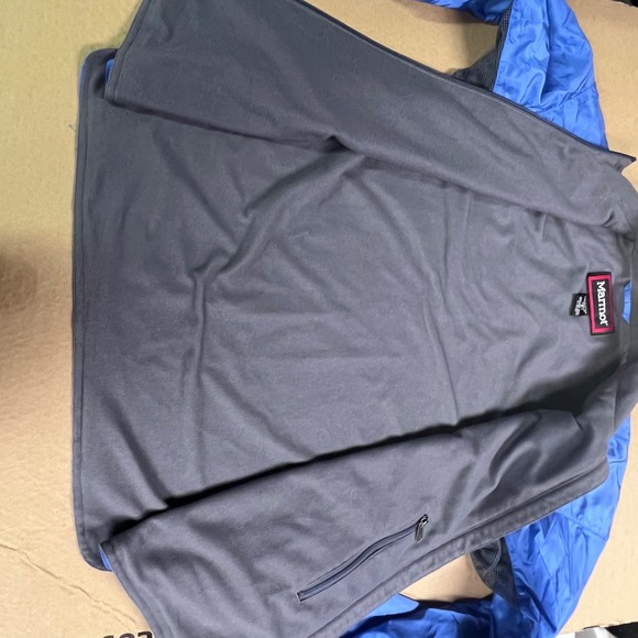 Marmot Blue Lightweight Full Zip Jacket Lined Small Pit Vents Outdoor Hiking - Picture 8 of 14